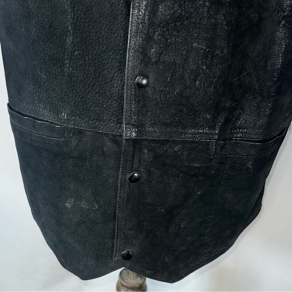 NRA Authentic Gear Men’s Lg Concealed Carry Black Leather Suede Lined Biker Vest - Picture 2 of 13